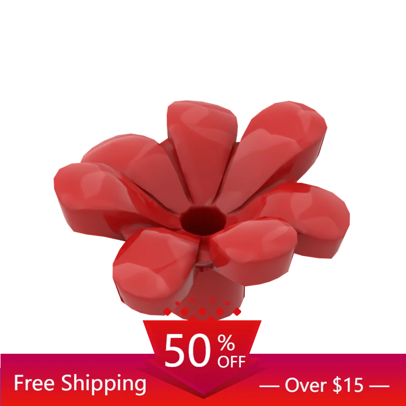 10PCS MOC Bricks  32606 Flower (X) For Building Blocks Parts DIY Construction Classic Brand gift Toys For children