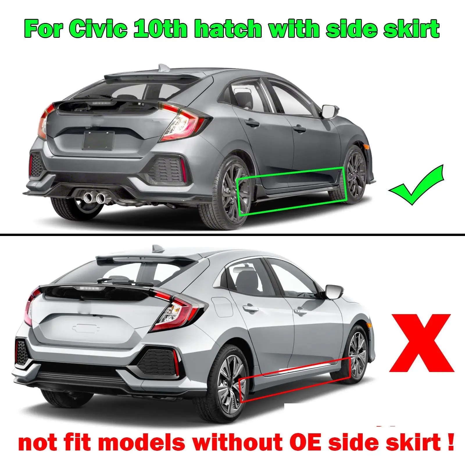 4x Front Rear For Honda Civic Hatchback Hatch 2016 - 2021 Mud Flaps Splash Guards Fender Cover Accessories 2017 2018 2019 2020