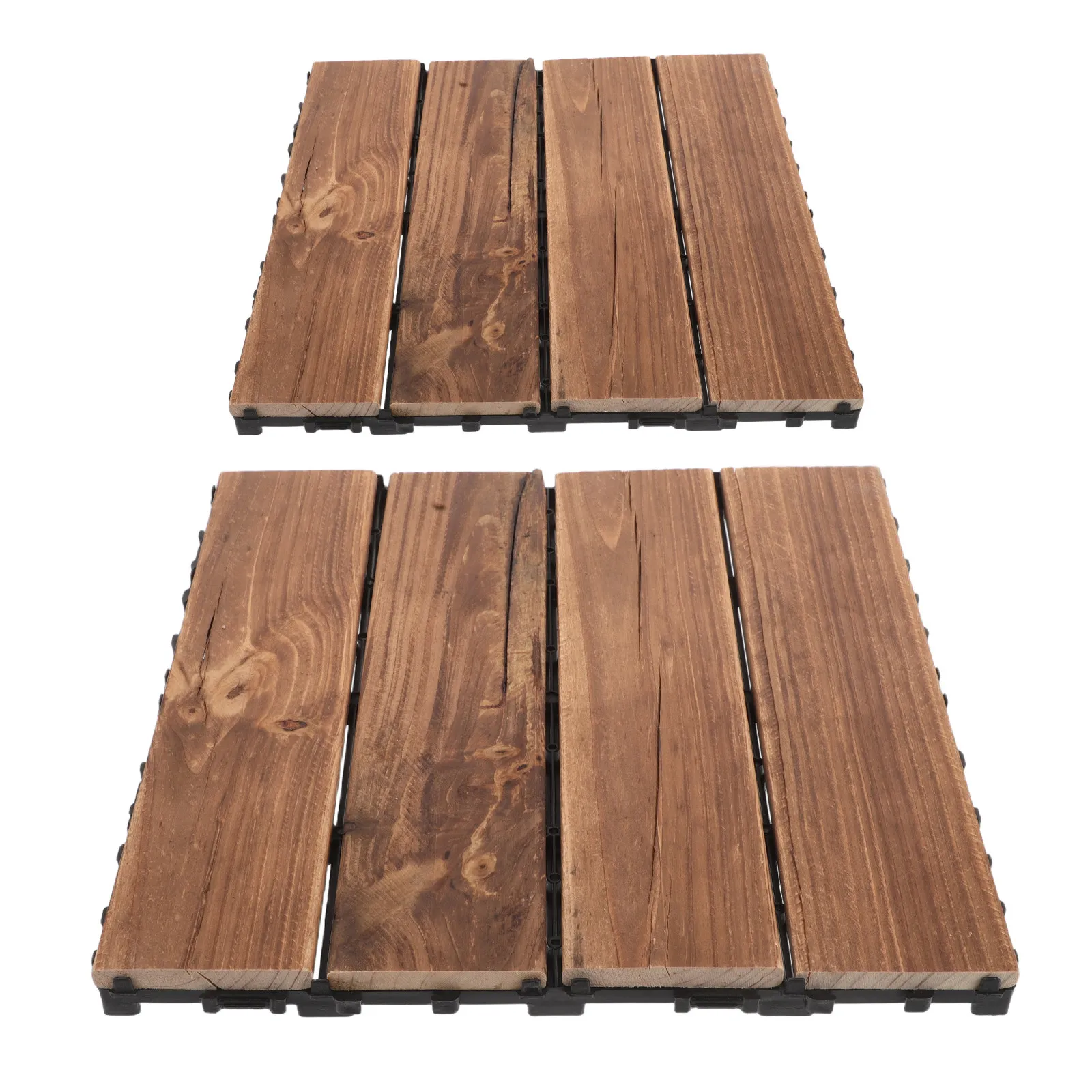 2 pcs Plastic Wood Outdoor Tiles Patio Balcony Garden Floor Halloween Christmas New Year Deck Tiles Outdoor Flooring