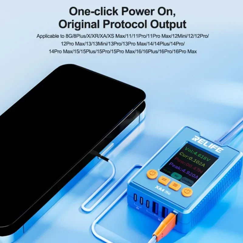 RELIFE XA4 Pro Boot Power สําหรับ IP8-16PM อัตโนมัติหน้าจอ Reboot ริบหรี่ปัญหา Curve Analog Pointer Meter ฟังก์ชั่น