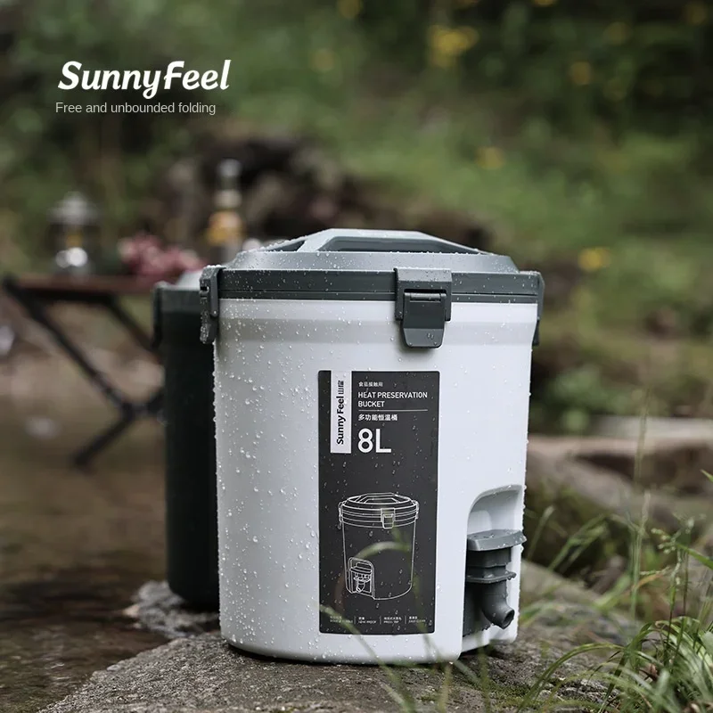 Outdoor Insulation Bucket Camping Wilderness Camp Thermostatic Bucket Food Preservation Box Storage Storage Box