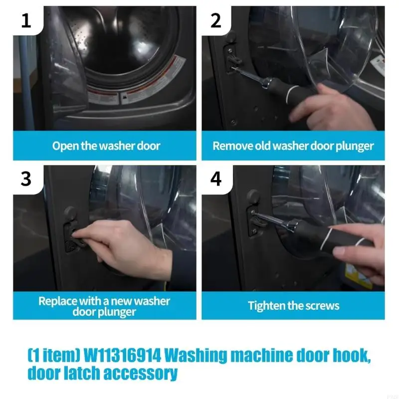 F92F W11316914 Washing Machine Door Lock Hook, Metal Replacement for Washers That Use the Matching Original Part Number and Door