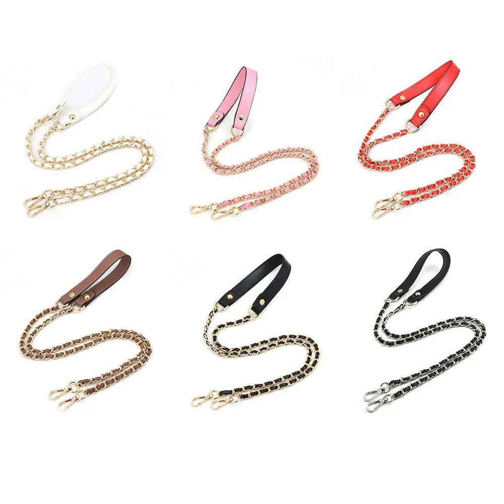 120cm Metal Bag Chains DIY Detachable Replacement Purse Belts Fashion PU Leather Straps for Handbags Shoulder Chain Accessories