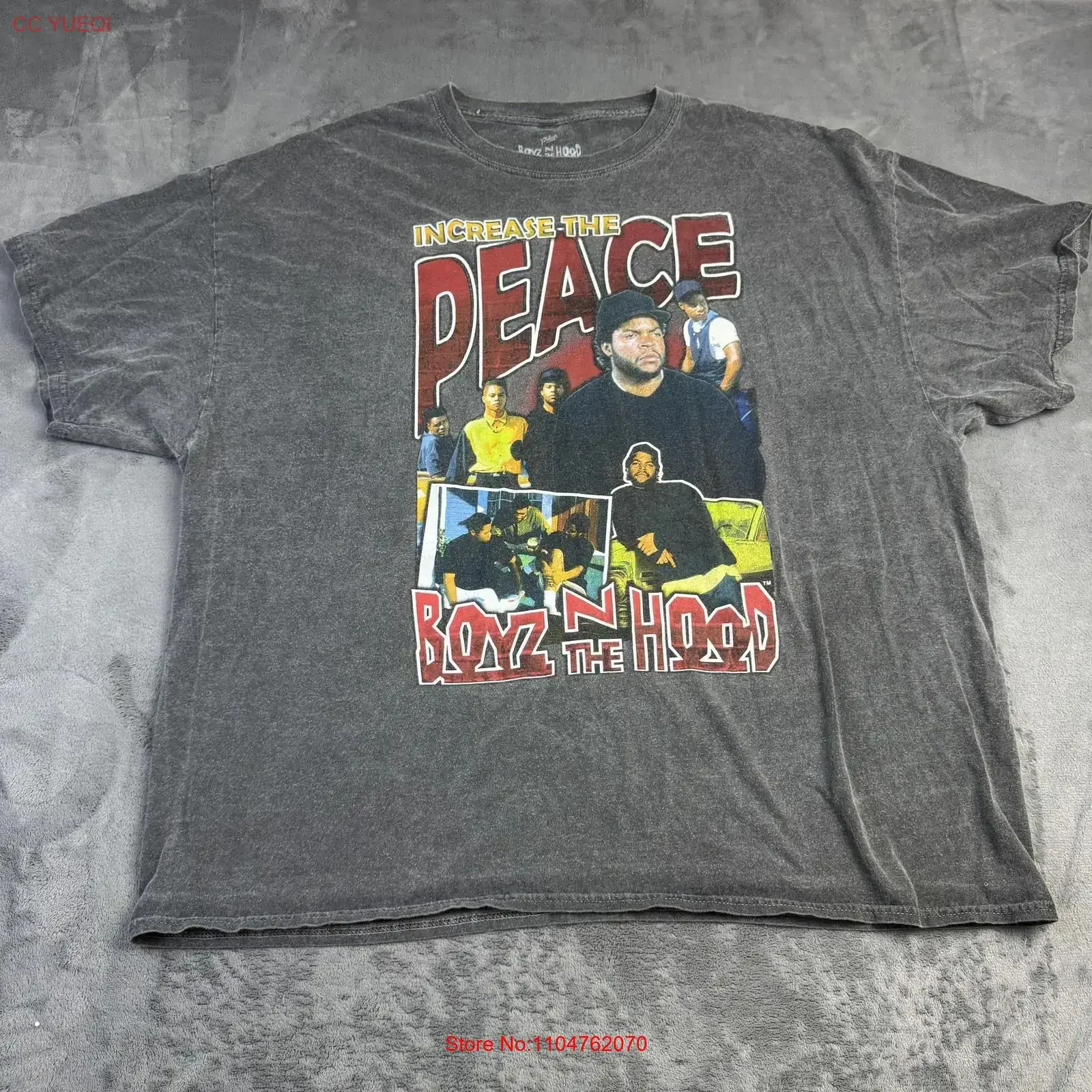 Boyz N The Hood T Shirt Mens 2XL Black Increase Peace Movie vintage Washed graphic fashion Slightly Casual Unisex Versatile
