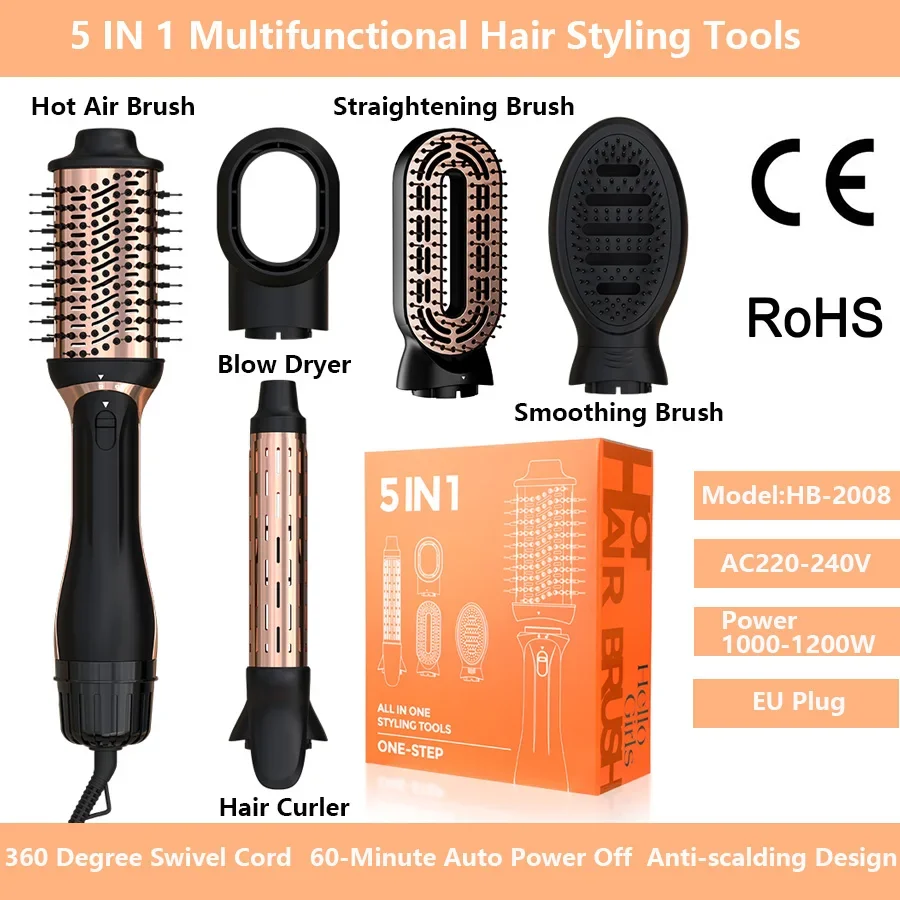 

Multi-functional Hair Styling Tools,Hair Dryer,Hot Air Comb,Straightener Brush,Electric Hair Brushes,Curling Iron Hair Salon Set
