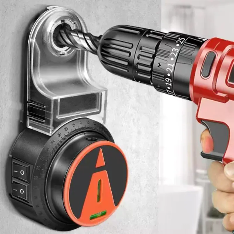 2 In 1 Drill Dust Collector & Laser Level 360° Rotatable Drilling Dust Collector Electric Self-mounting Vacuum Sucker Drilling