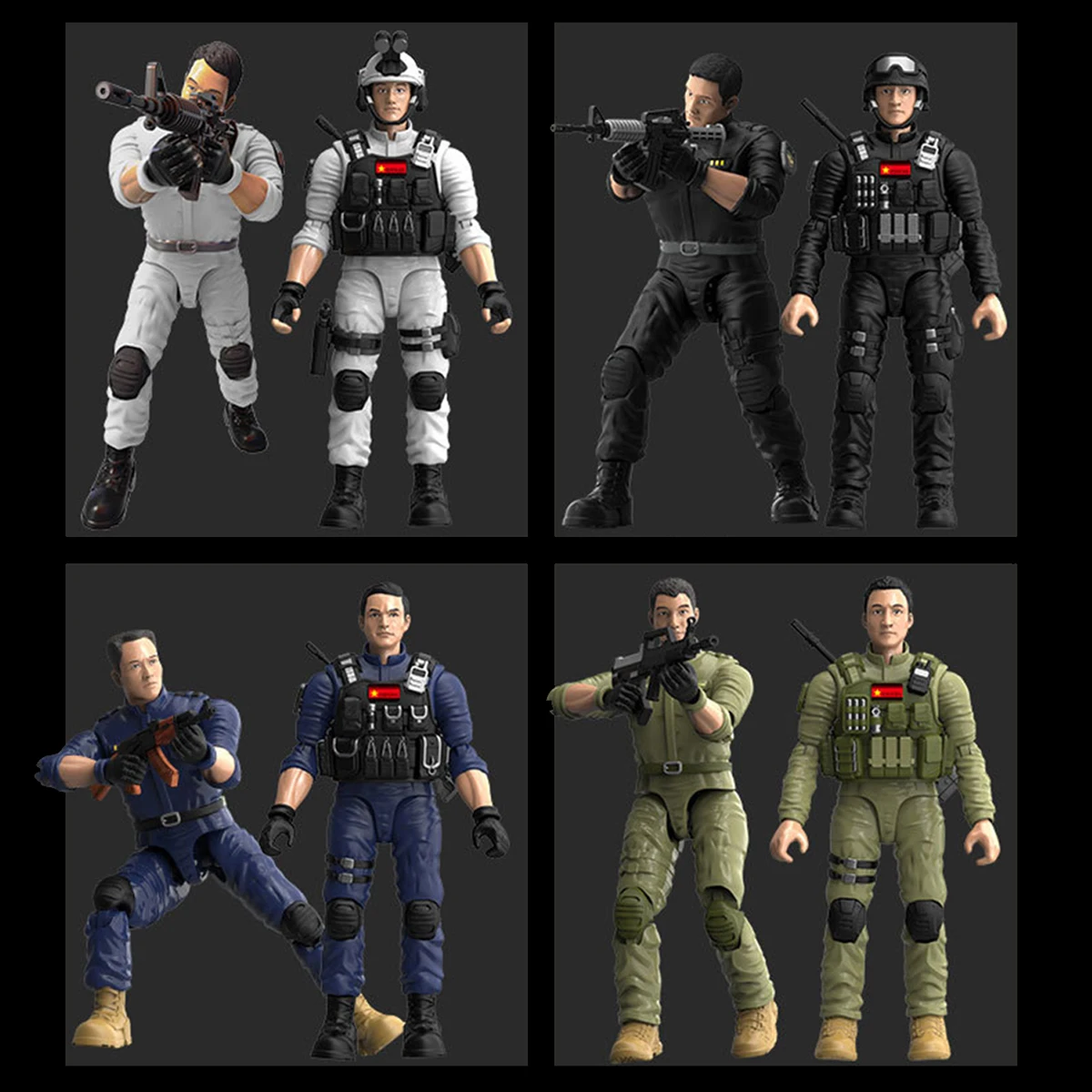 Movable Tactical CS Dolls para Crianças, Bonecas de Simulação, Brinquedos, Adequado para Enfeites Coleção, 1:9, Novo