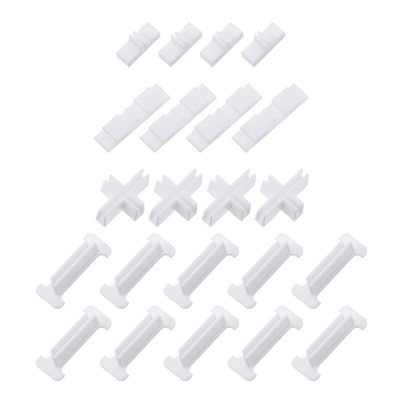 22Pcs Drawer Divider Clips Plastic Fixing Clamps Adjustable Separator Connectors for Kitchen Office Closet Cabinet Organizer