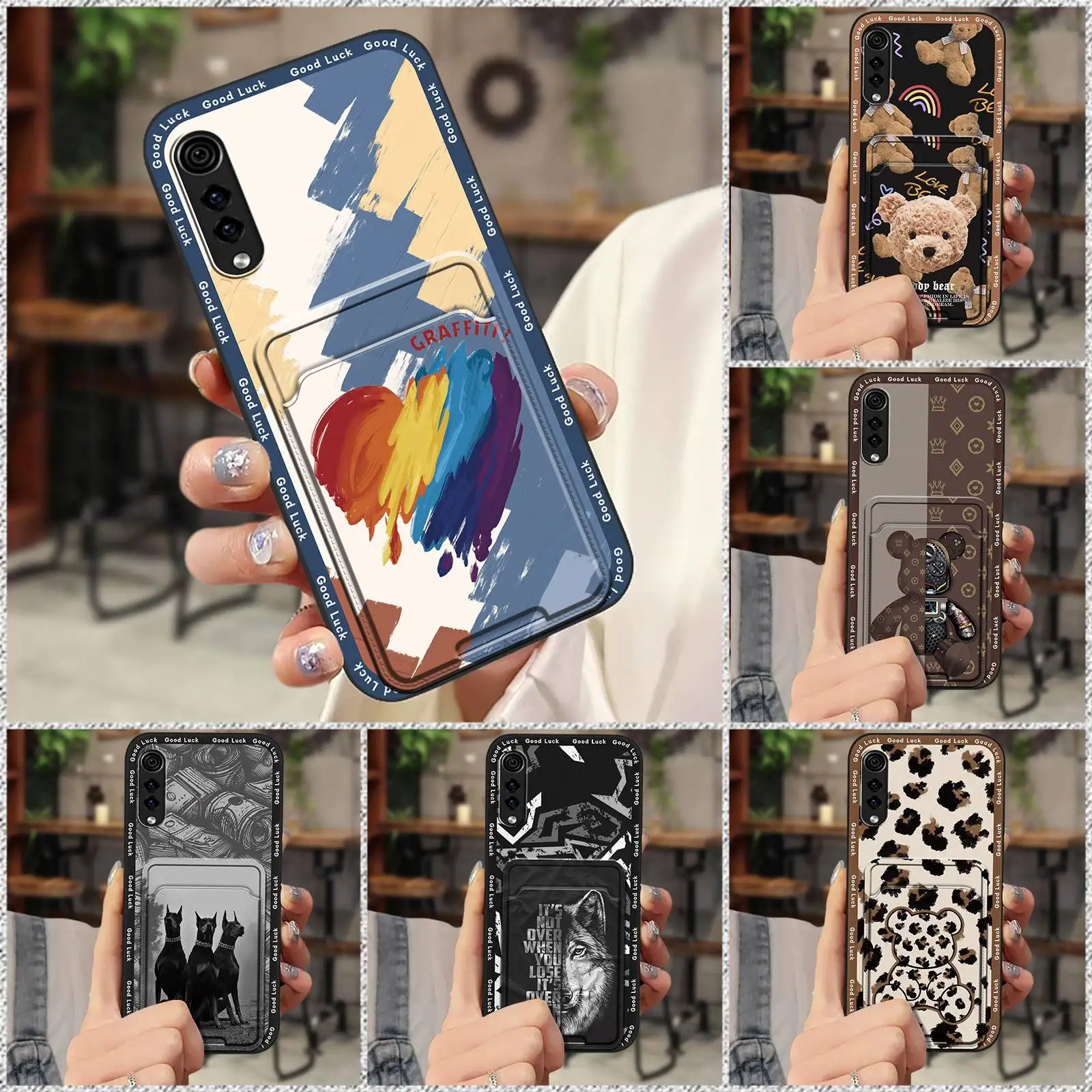 Card sleeve Back Cover Phone Case For LG Velvet 4G/5G Fashion Design Shockproof Dirt-resistant protective Anti-dust TPU