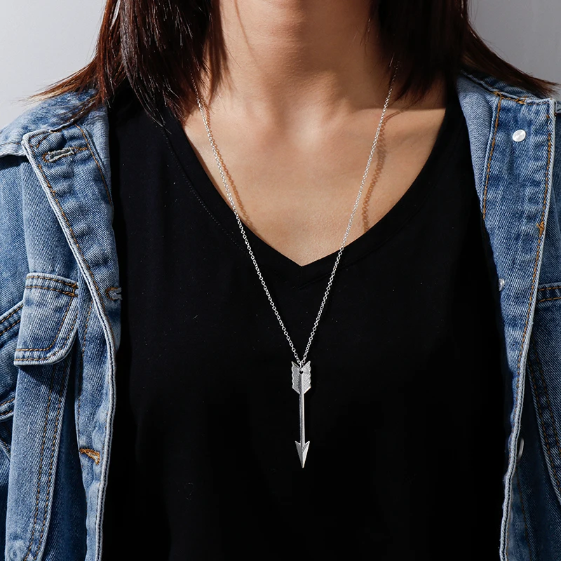 Aihua Neue Einfache Pfeil Anker Lange Anhänger Halsketten Pullover Ketten Halsketten für Frauen Mädchen Valentinstag Schmuck Kragen – Detail 10