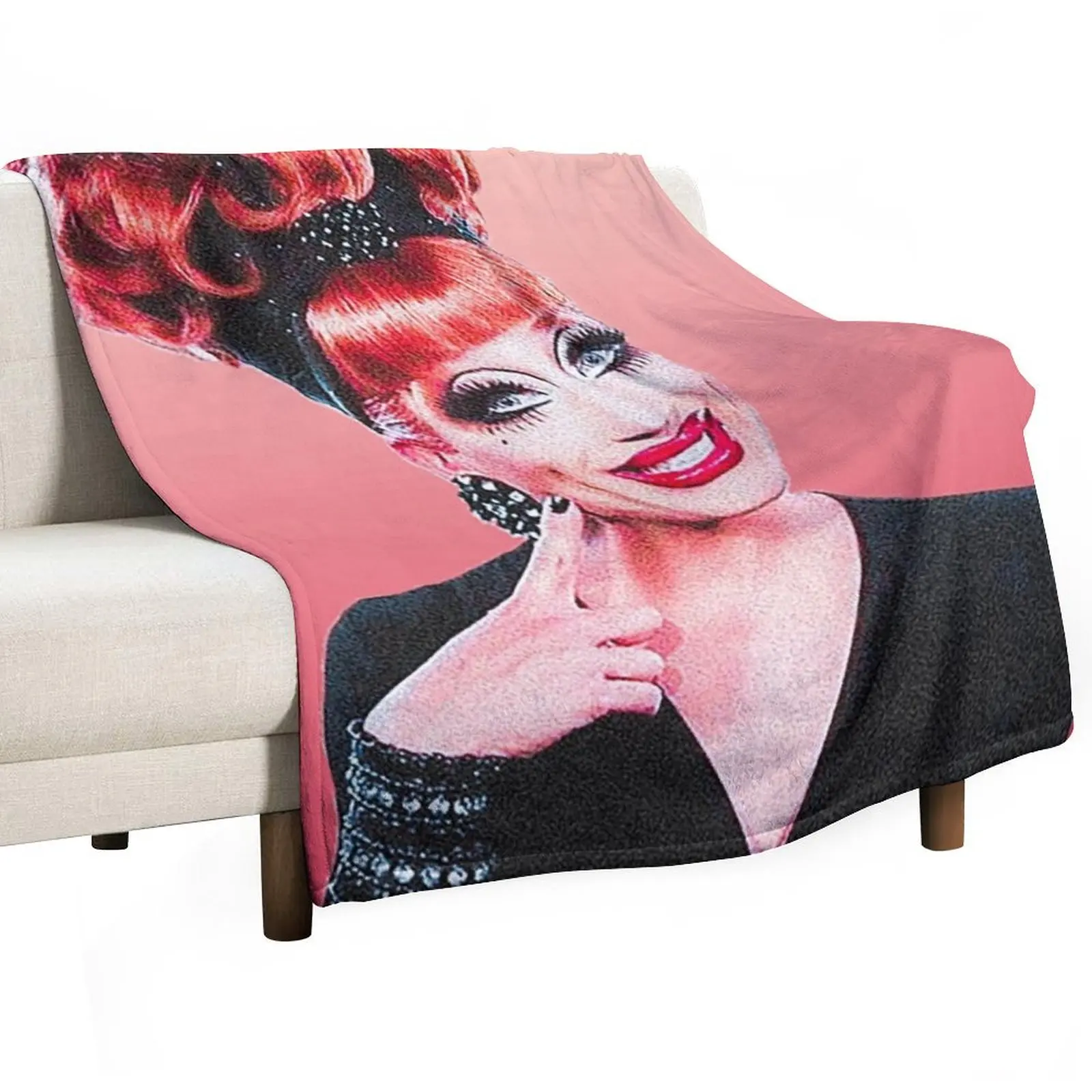 

bianca del rio || background color Throw Blanket Travel Size Cozy Blanket for Plane Train
