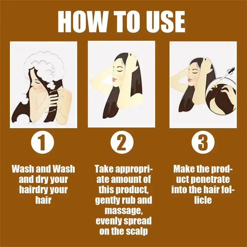 Sérum de croissance rapide des cheveux, huile essentielle Anti-perte de cheveux, réparation du cuir chevelu endommagé, femmes et hommes, soins Anti-calvitie