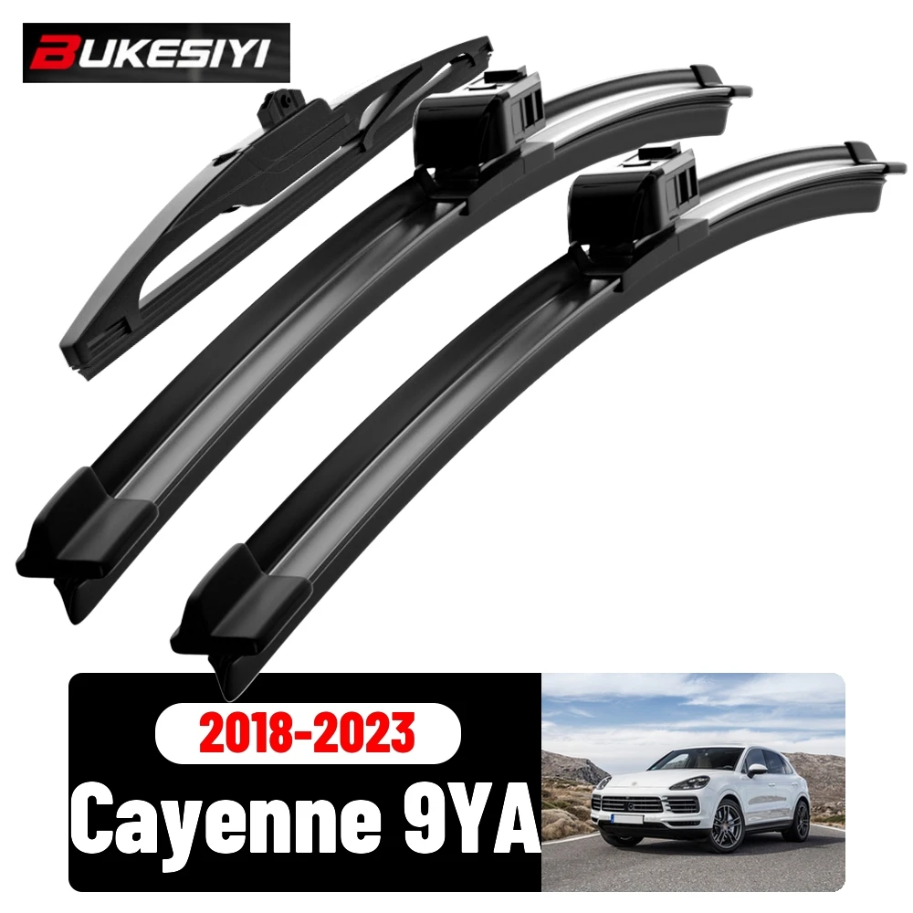Scheibenwischerblätter-Set für vorne und hinten für Porsche Cayenne (9YA) MK3 2018-2023 2019 2020, leise Scheibenwischer, Zubehör, 26"21"14"