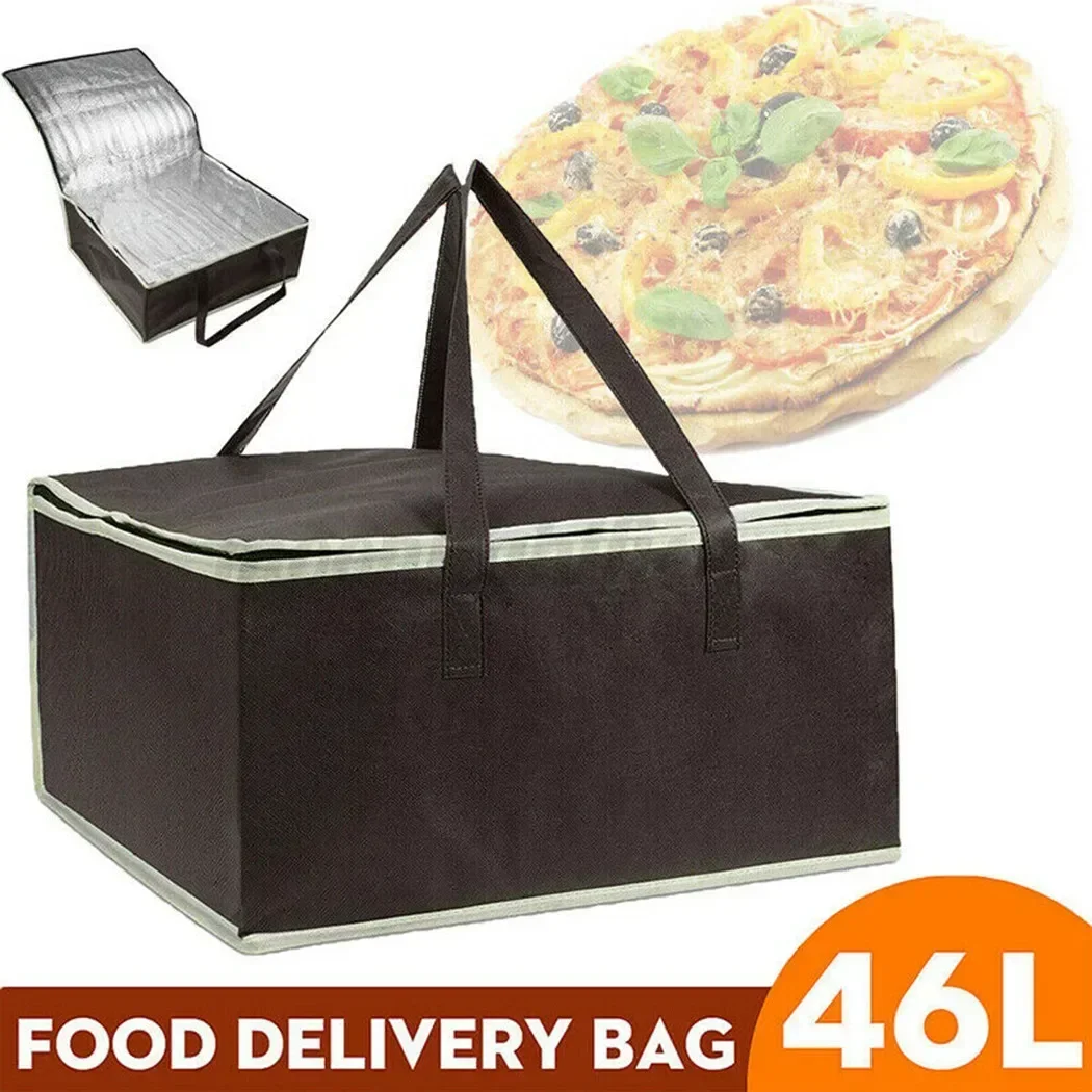 Food Pizza Delivery Insulated Bag Waterproof Camping Warmer Cold Thermal Bag 44*44*25cm Heat And Cold Insulation  NEW