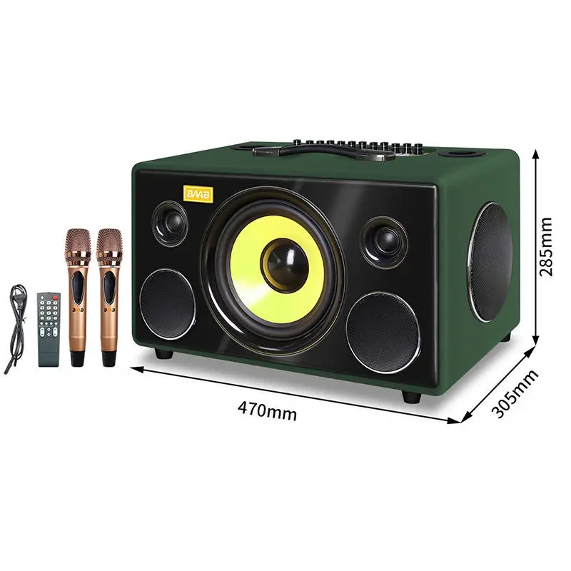 Professional Big Power 8 inch Bass BT Vintage Wooden Party Speaker Karaoke Home Theatre Speaker With Mic Audio System Sound