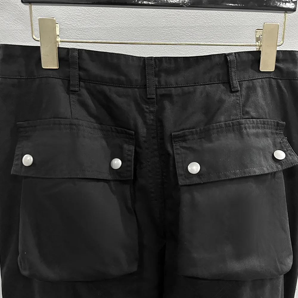 Rick Overalls Y2K Streetwear Hip Hop Slacks High Street Staple Pocket Pants Retro Chic Biker Trousers Dark Style RO Sweatpants