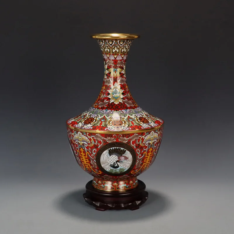 Traditional copper tire filigree enamel 12 inch cover bowl bottle
