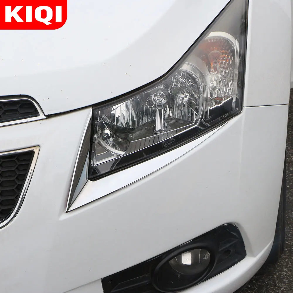 KIQI Car Accessories Headlight Eyebrow Sticker for Chevrolet Cruze Sedan Hatchback 2009 - 2015 ABS Chrome Stickers