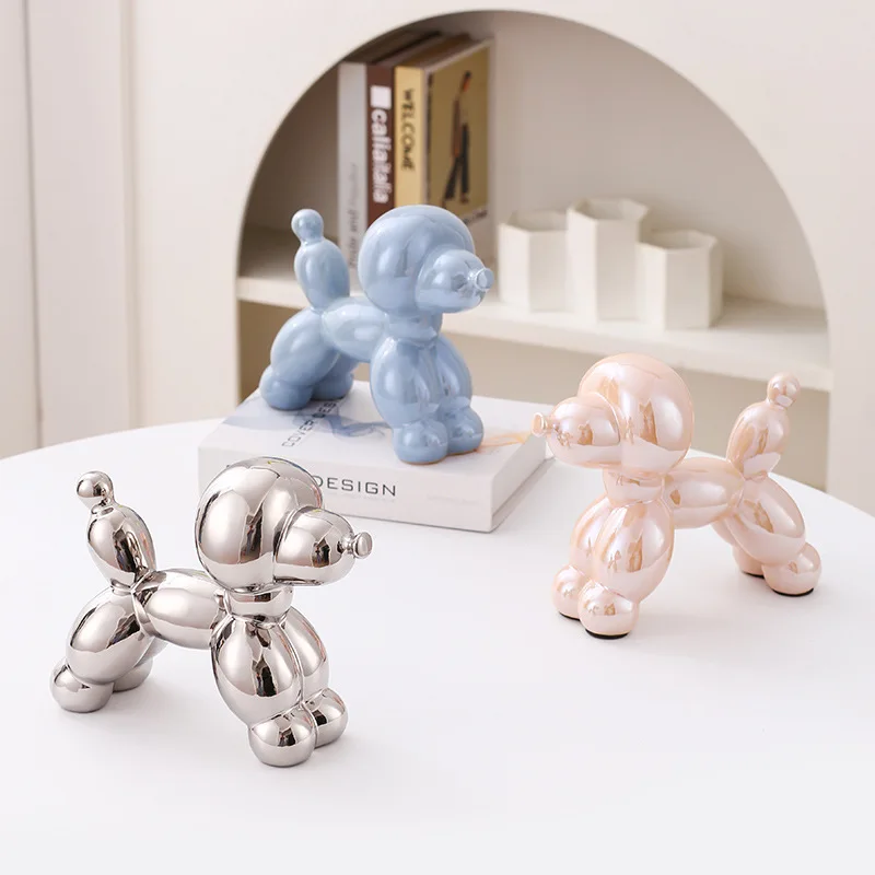 Creative Ceramic Poodle Abstract Decoration Creative Sculpture Study Statues Home Decoration Office Supplies Festival Decoration