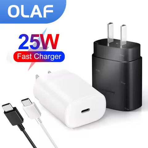Olaf 25W USB C Charger Fast Charging Power Adapter Type C Chargeur USB Charger for Samsung Galaxy S22 21 Note 20 A71 USB Cable