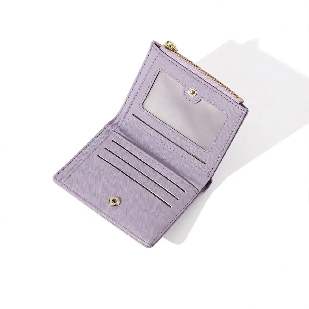 Borsa per il cambio Portamonete in pelle PU Portamonete Porta carte stile coreano Frizione con cerniera Mini portafoglio corto da donna