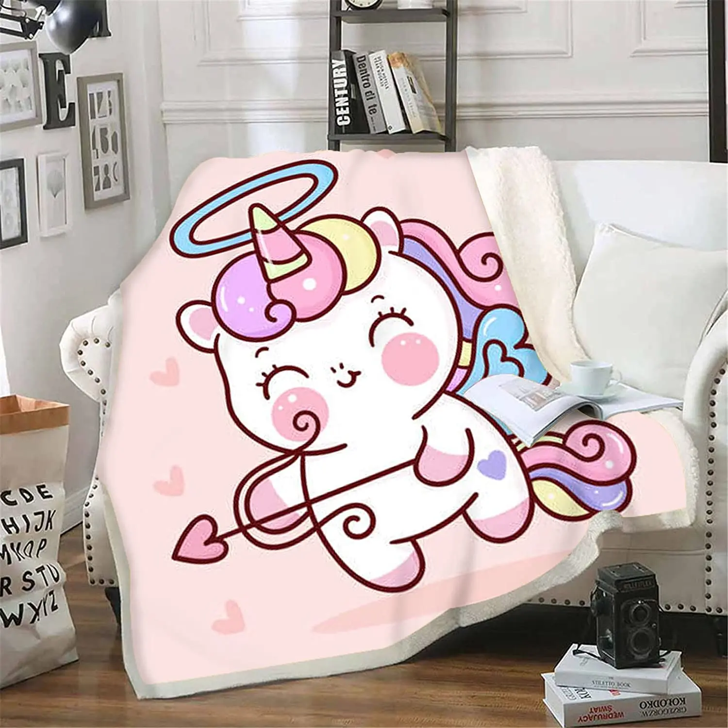 

Unicorn Anime Blanket Microfiber Fabric Plush Blankets And Throws Fleece Furry Suitable For Children Adults