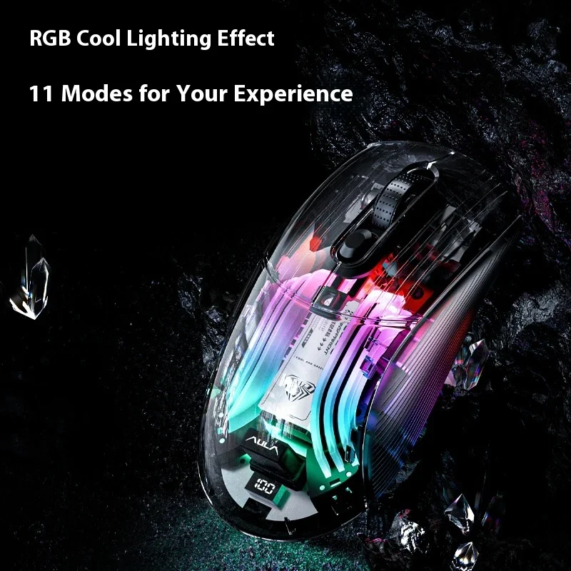 Aula Sc630 Pro Tri-mode Mouse 2.4g/Bluetooth/Usb Energy Conservation Gaming Esports Mouse Charging Base PC Gamer Custom Mice