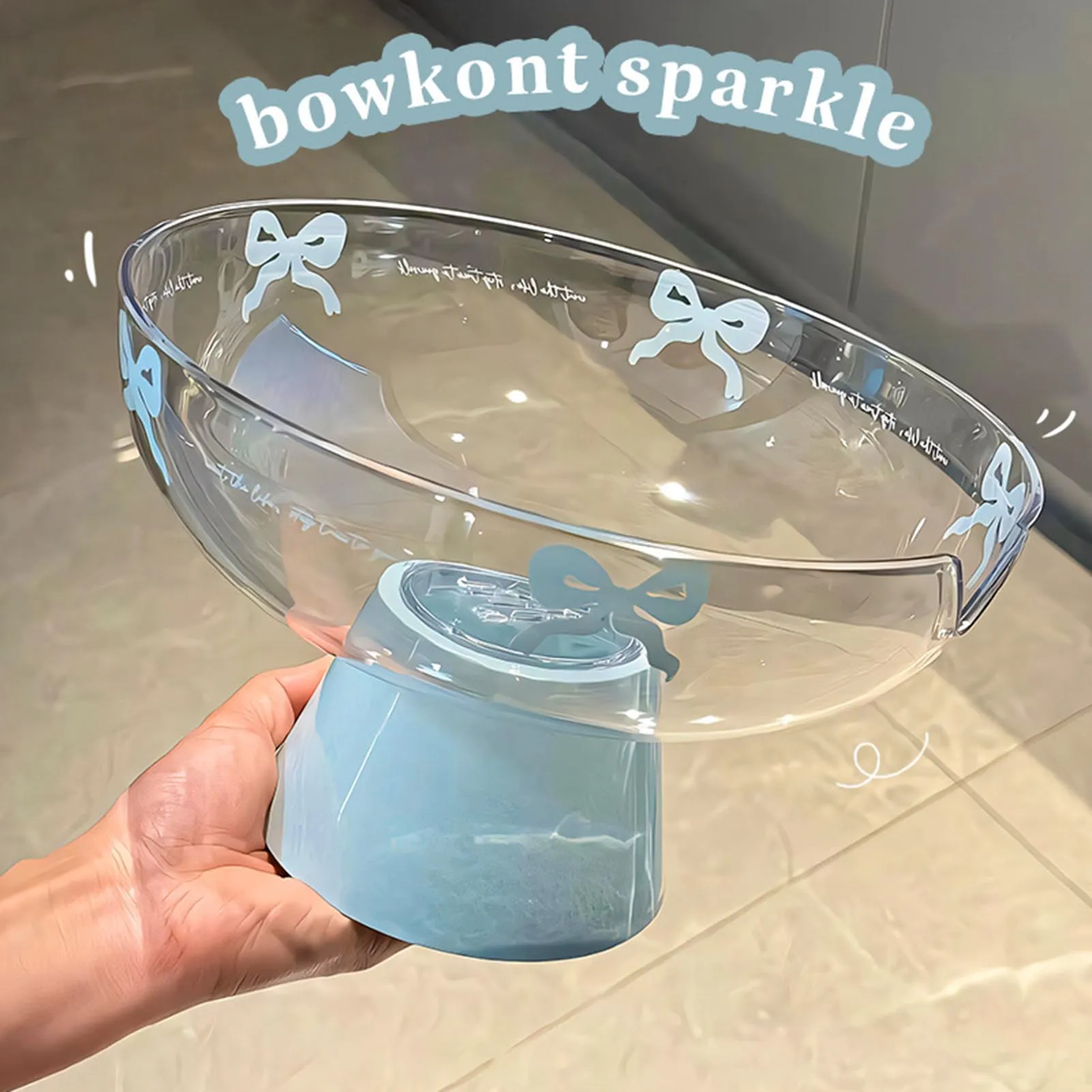 

Exquisite Desktop Fruit Tray Little Fresh Bowknot Pattern Plastic Plate For Fruit Salad Snack Nut Christmas Decoration Tableware