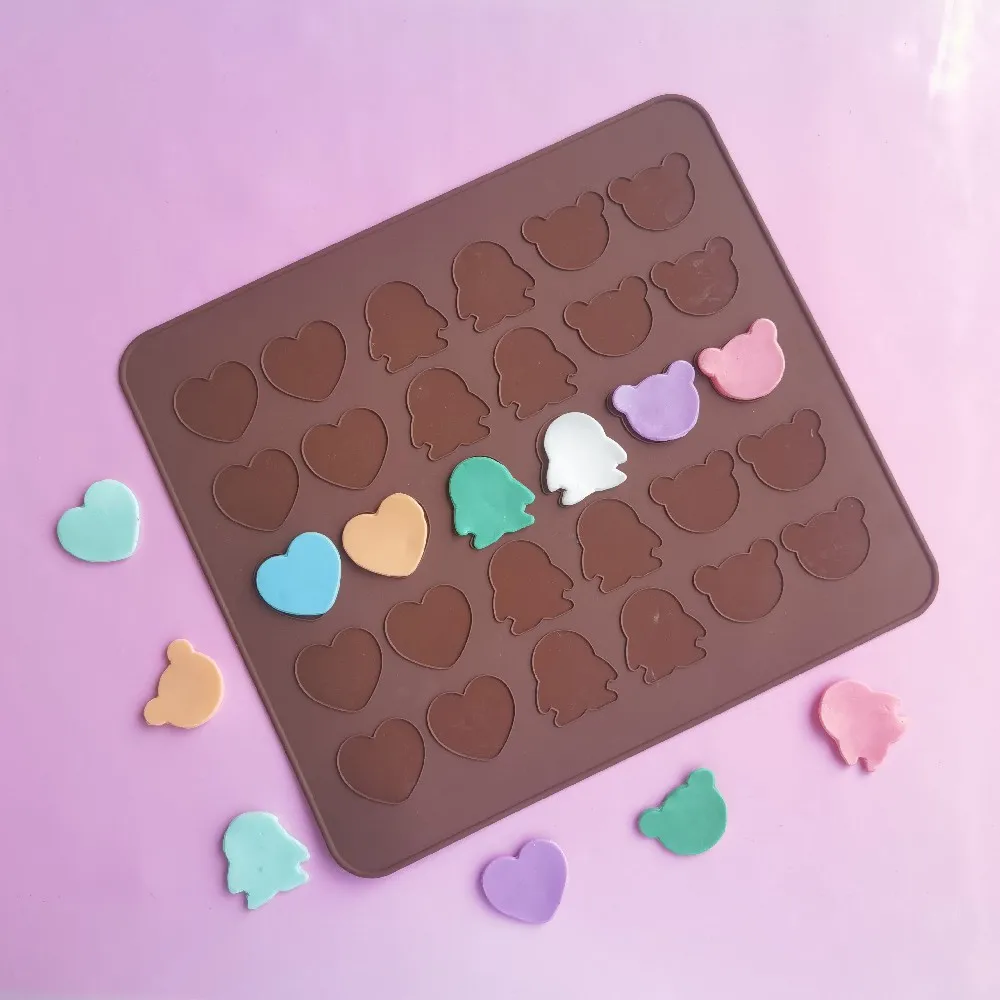1pc Love Penguin Macaron Silicone Pad DIY Chocolate Candy Pudding Dessert Cake Decoration Plugin Biscuit Baking Mold