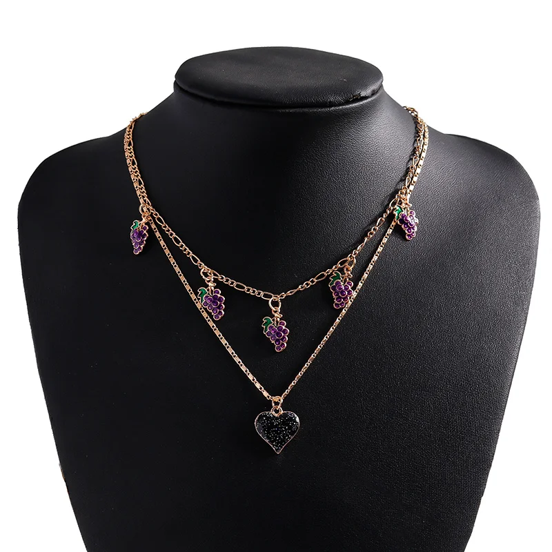 Aihua Boho Gold Farbe Rotes Herz Kirsche Halskette Romantische Süße Einfache Schlüsselbein Halsketten für Frauen Kragen Mode Schmuck Geschenke – Detail 7
