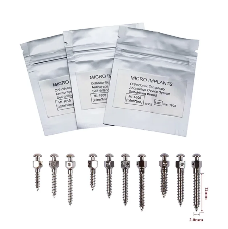 

2Pcs Dentistry Material Orthodontic Screws Miniature Nail Titanium Dental Alloy Corrosion-resistant Root Canal Treatment Tool