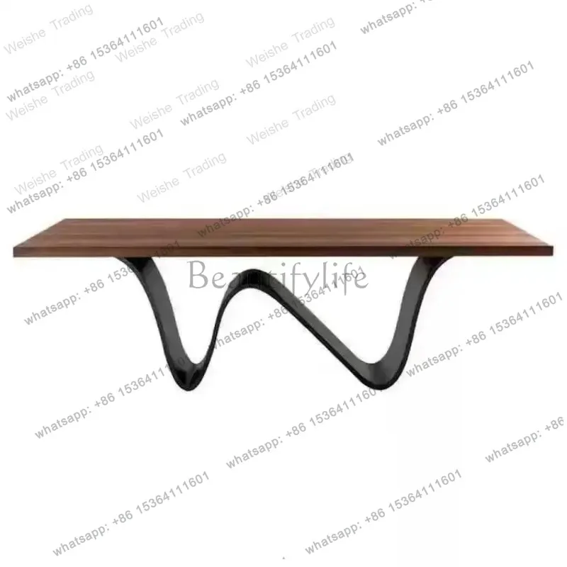 Walnut rectangular negotiation table Shaped solid wood table Creative personalized workbench Medieval desk