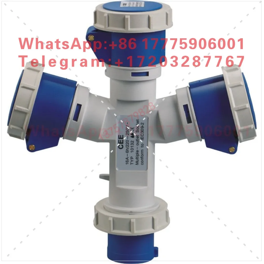16A, 110/IP67 one point three multi-head connector Y type waterproof safe power supply multi-function plug socket