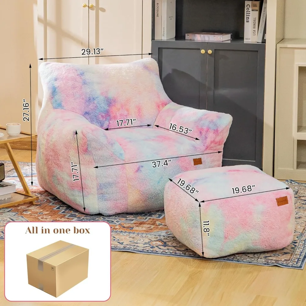 كرسي بين باج، كرسي كيس القماش شيربا أكسنت ومجموعة عثمانية، كرسي كيس القماش الصناعي مع رغوة الذاكرة المملوءة، أريكة كسولة مريحة #6