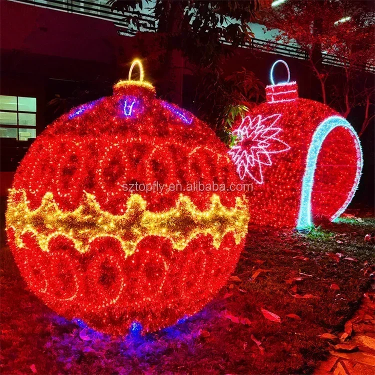 

Excellent Top QualityPlaza Villa Shopping Mall Customized Outdoor Light Up Christmas Motif 3D Ball Motif Light For Holiday Decor