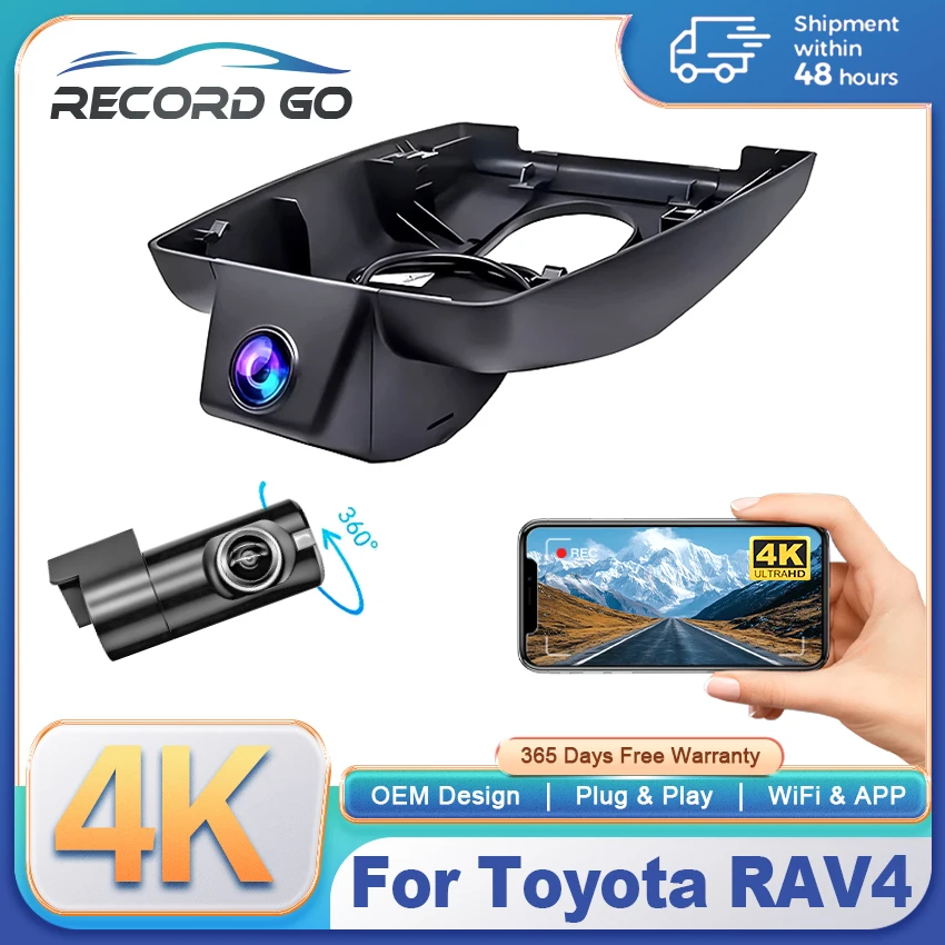 

New ! Car DVR 4k 2160p Video Recorder Plug and play Dash Cam Camera For Toyota RAV4 2019 2020 2021 2022 2023,DashCam Wireless