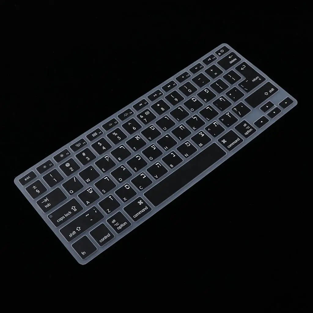 Soft-Touch Silicone Keyboard Protective Skin Hebrew English Keyboard Cover Skin