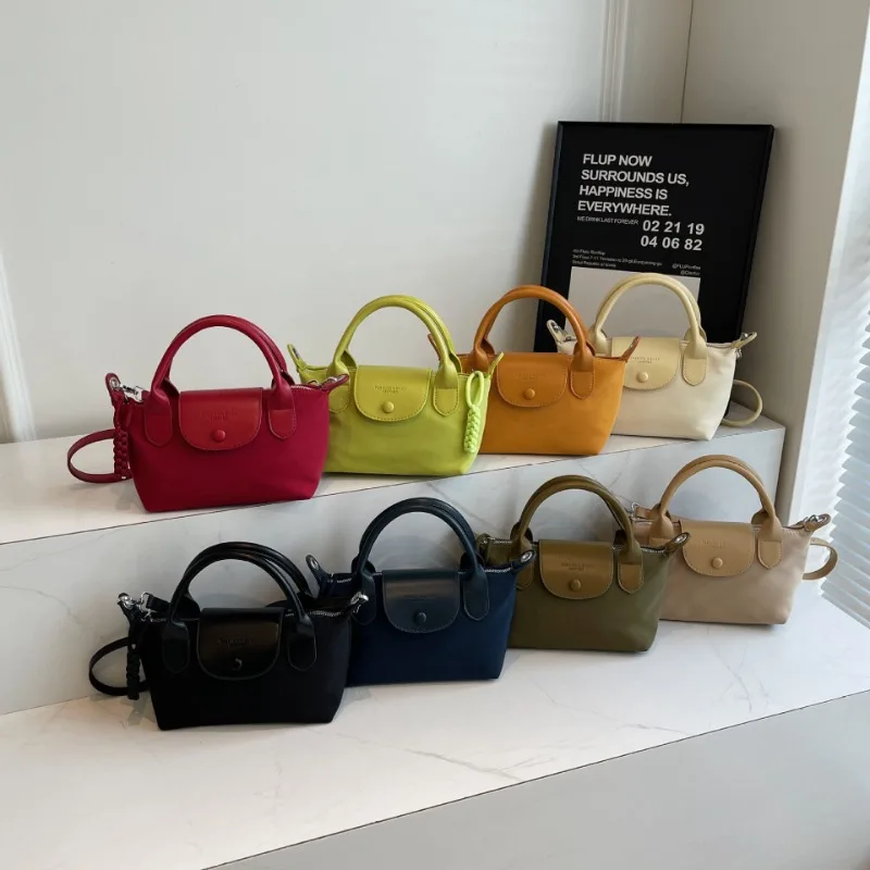 

Waterproof Oxford Fabric Geometric Handbag Women's Lightweight Crossbody Bag Unique Dumpling Shoulder Tote Colorful Purse