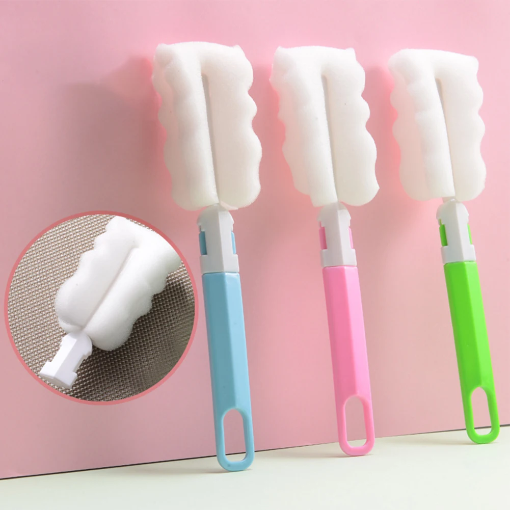 1Pc Cup Brush Kitchen Cleaning Tool Sponge Brush Removable Cleaning Household Long Handle Bottle Cup Cleaning Cup Brush