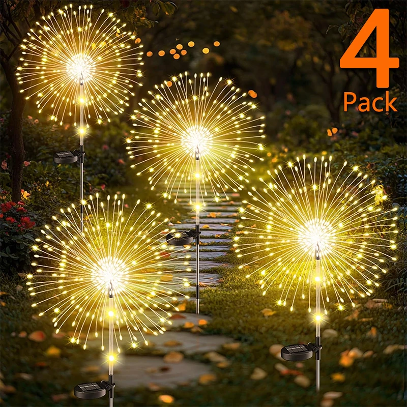 

Solar Garden Firework Lights Outdoor LED Waterproof Copper Wire DIY Decorative Lamp For Yard Pathway Party Decoration