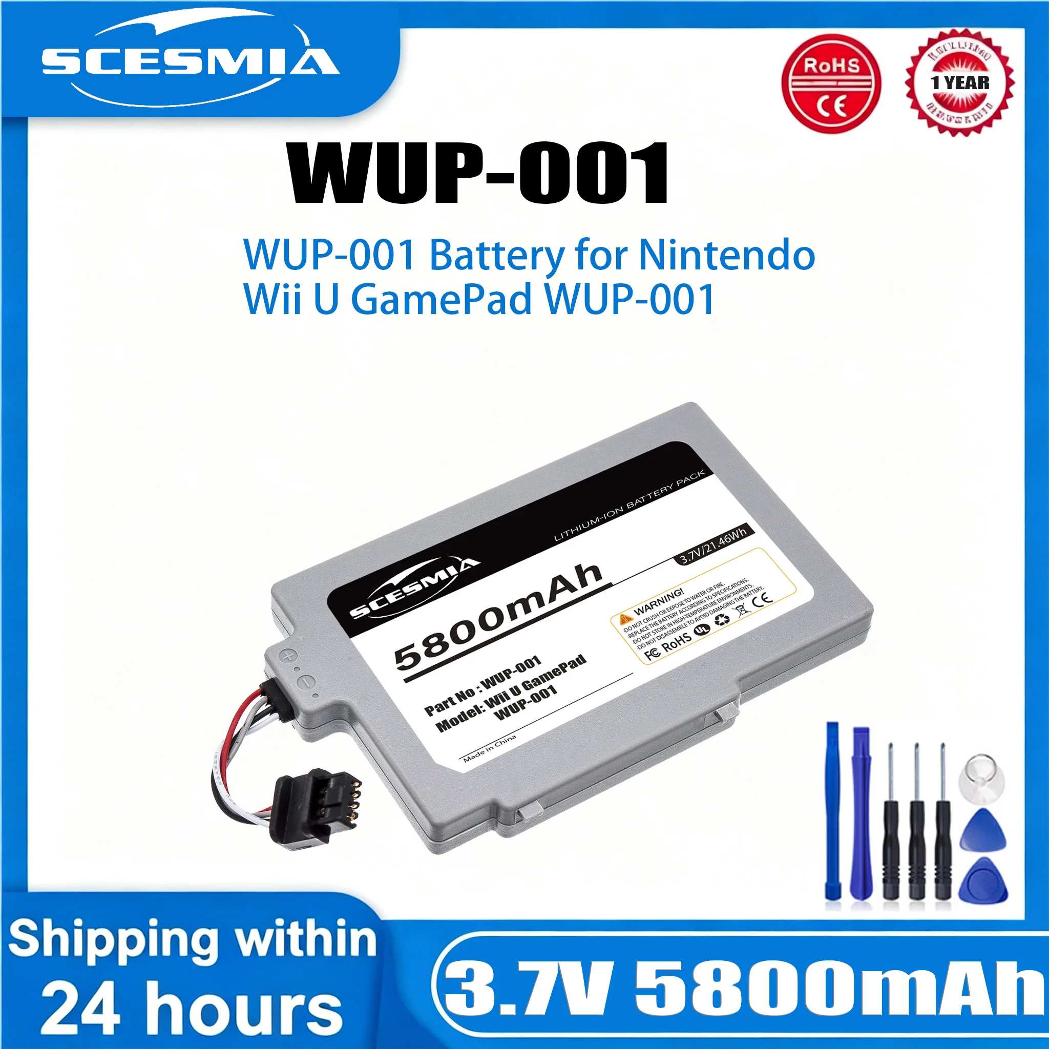 5800mAh Battery For Nintendo Wii U GamePad WUP-001 WUP-001+TOOL