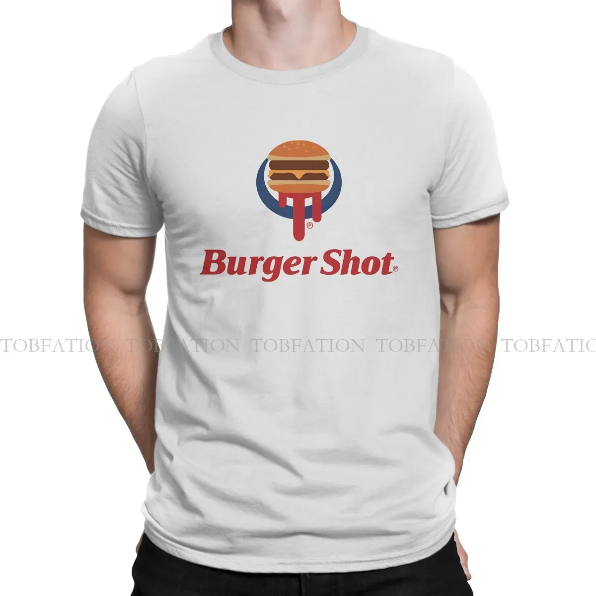 GTA Game Burger Shot 100% bawełniana koszulka Vintage Punk męski t-shirt z okrągłym dekoltem