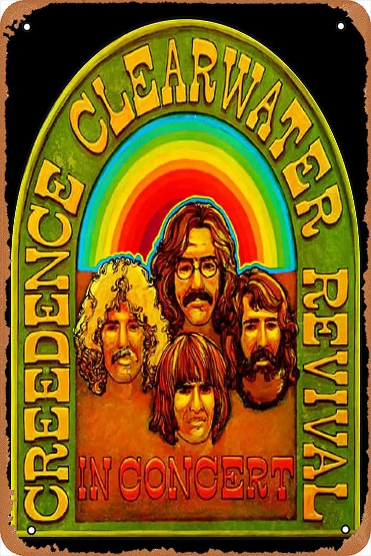 Creedence Clearwater Revival Poster 12 X 8 Vintage Metal Tin Sign Home Decor Garage Man Cave Wall Art., Retro