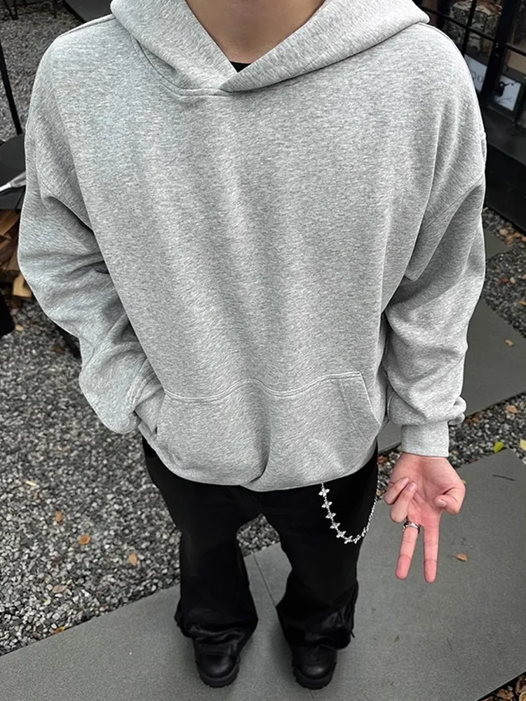 

ay Hoodie Men's Spring Autumn American Retro Heavyweight Loose Couple Matching Dstring Free Cleanfit Sweatirt