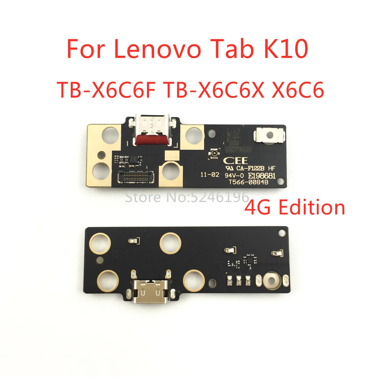 1pcs USB Charging Port Connector Flex Cable For For Lenovo Tab K10 TB-X6C6F TB-X6C6X X6C6 4G Edition Replace Part