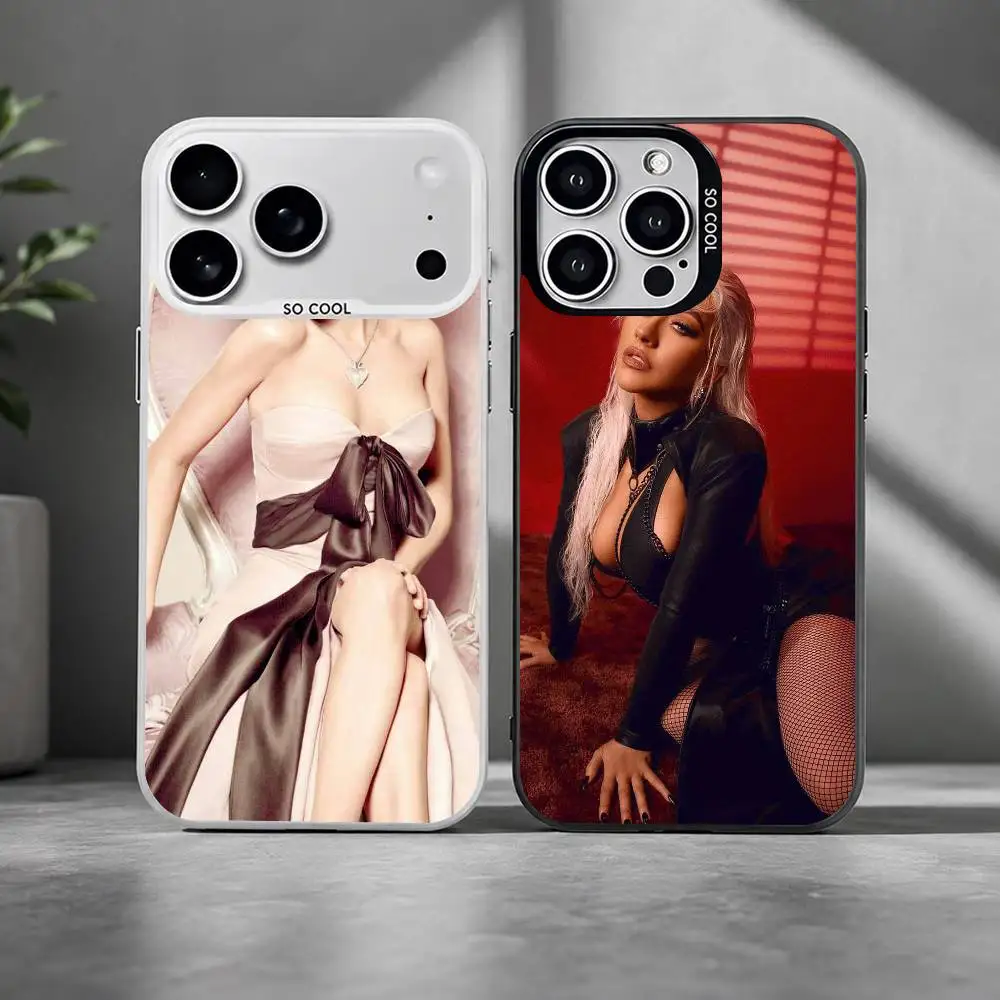 Star-C Christina Aguilera Phone Case For iPhone 17,16,15,14,13,12,11 Plus,Pro Max,XS,Colorful Silver Cover