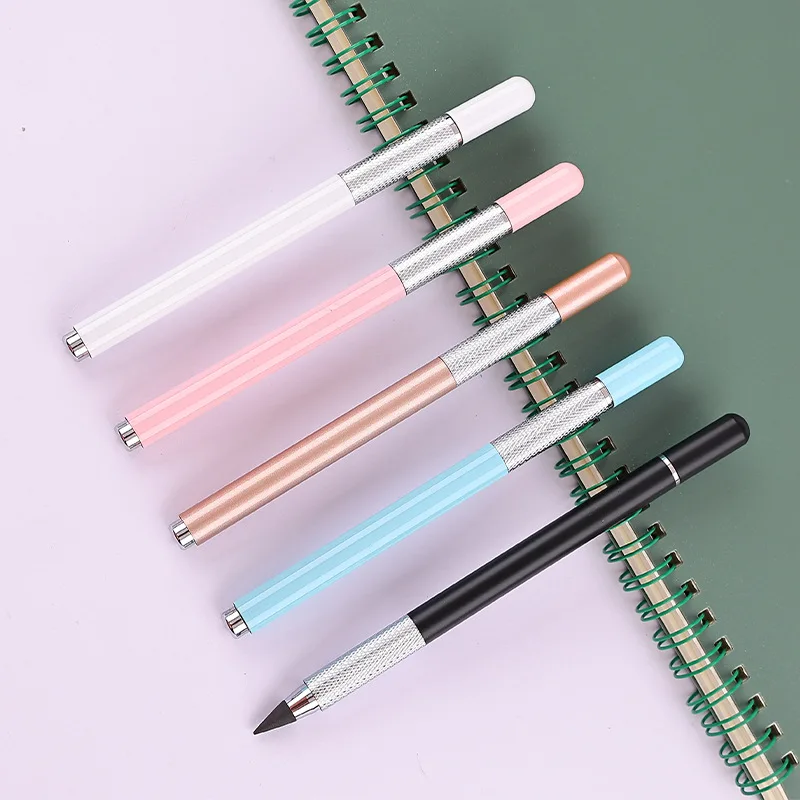 Replaceable Pencil Head Office Accessories Stationery Supplies Metal Eternal Pencil for School Writing Pen