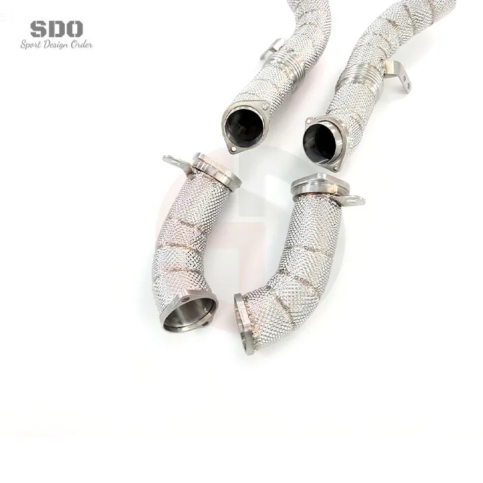 OEM Quality Stainless Steel Header With Heat Shield Exhaust for  X5M X6M F95 F96 4.4T 2020-2024 Free Flow Downpipe Exhaust