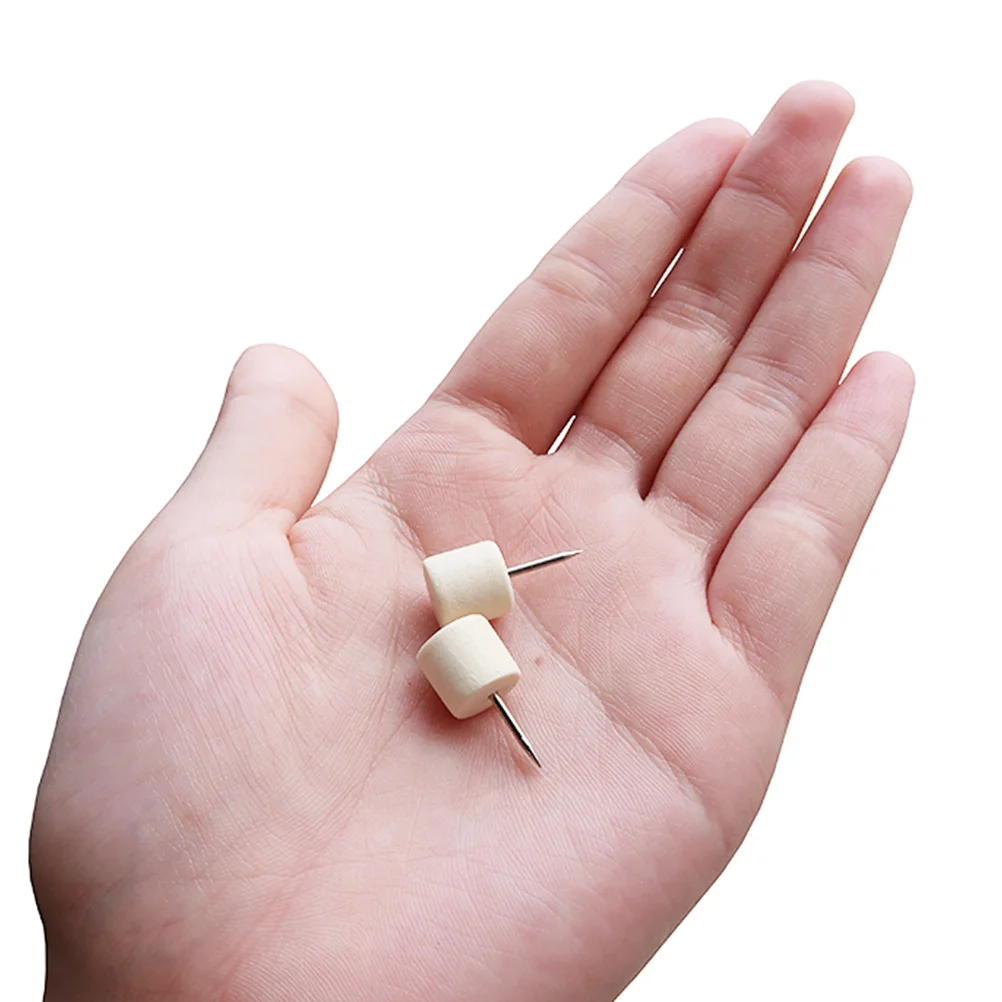 80 قطعة دبابيس ضغط برأس خشبي أسطوانة إبداعية مسامير إبهام للوحة الفلين لوحة الإعلانات لتقوم بها بنفسك خريطة اللوازم المدرسية المكتبية #1