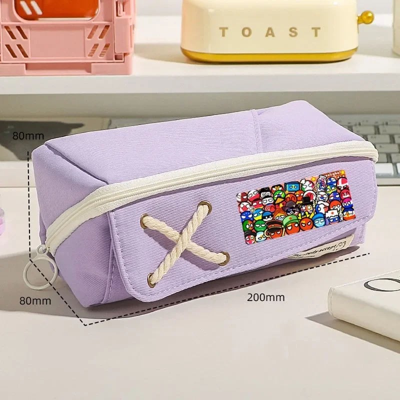 أسود أزرق CountryHumans Country Humans Countryball Polandball أنيمي مقلمة حقيبة القلم ، أطفال المراهقين pencelcase بنات بنين مدرسة